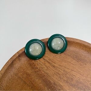 4/$15 Forest Sage Grey Green Round Acrylic Stud Earrings